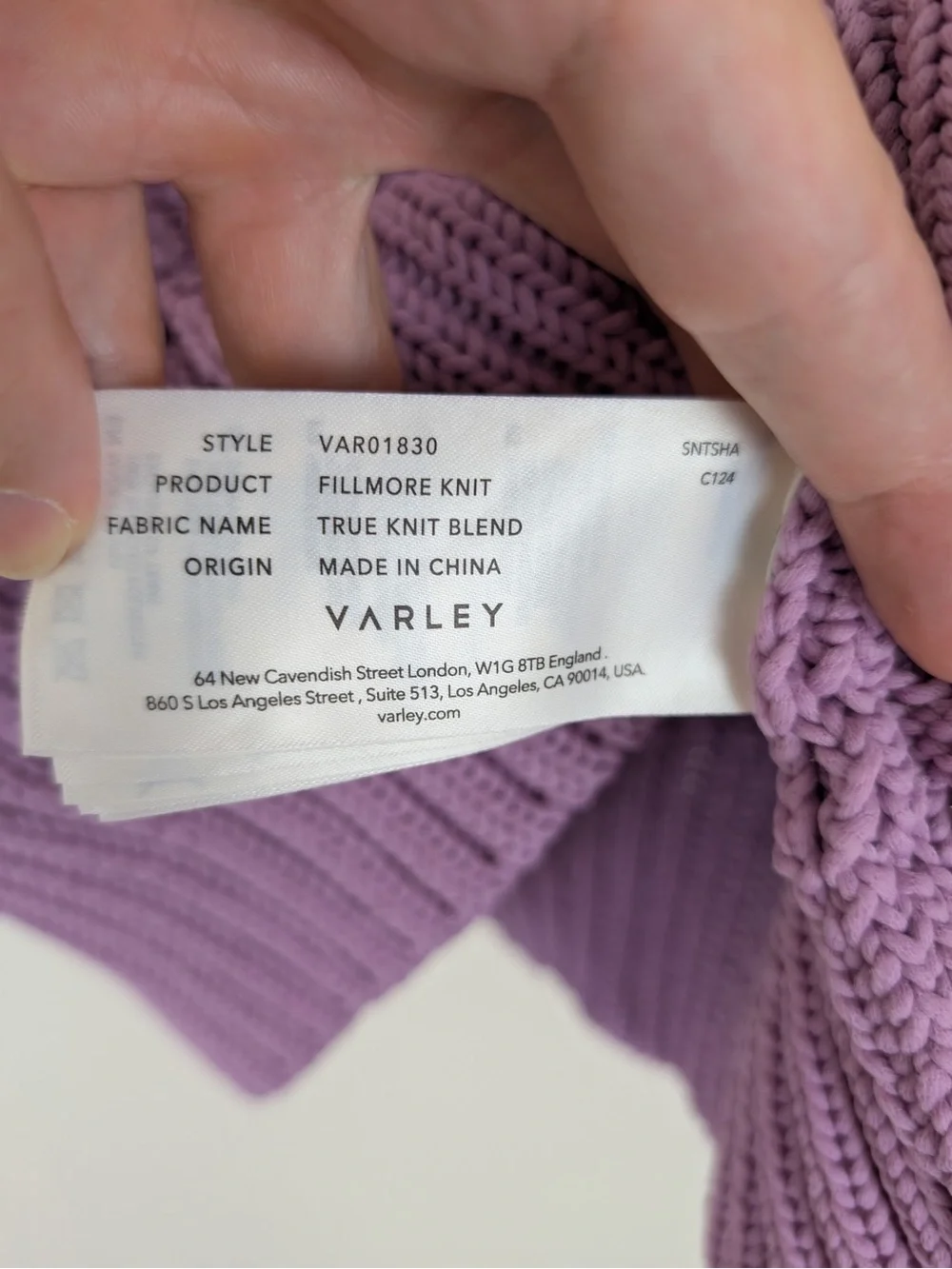 Varley Fillmore Purple Knit Short Sleeve Sweater